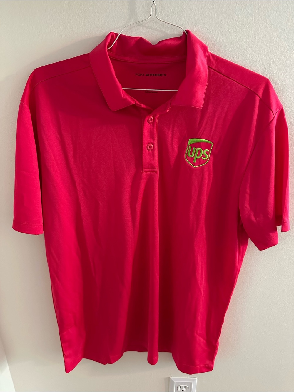 Port Authority Bright Pink UPS Logo Polo